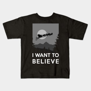 I want to believe - believe in Santa Kids T-Shirt